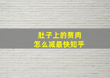 肚子上的赘肉怎么减最快知乎