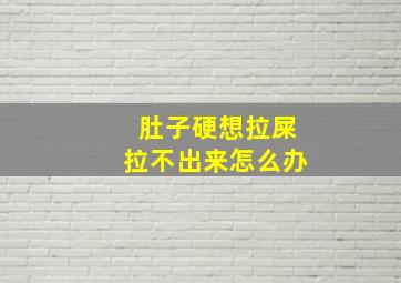 肚子硬想拉屎拉不出来怎么办