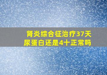 肾炎综合征治疗37天尿蛋白还是4十正常吗