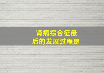 肾病综合征最后的发展过程是