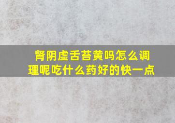 肾阴虚舌苔黄吗怎么调理呢吃什么药好的快一点