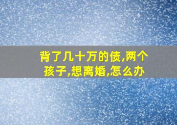 背了几十万的债,两个孩子,想离婚,怎么办