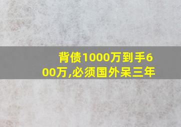 背债1000万到手600万,必须国外呆三年