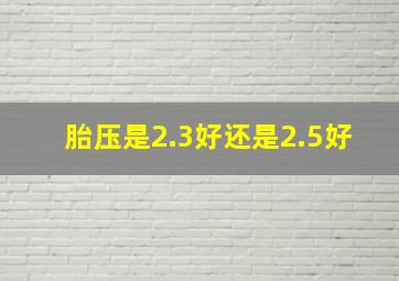 胎压是2.3好还是2.5好