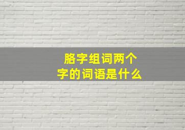 胳字组词两个字的词语是什么