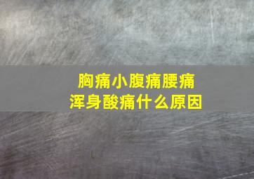 胸痛小腹痛腰痛浑身酸痛什么原因