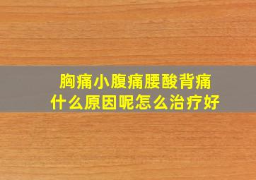 胸痛小腹痛腰酸背痛什么原因呢怎么治疗好