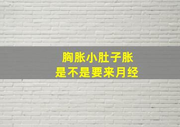 胸胀小肚子胀是不是要来月经