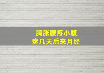 胸胀腰疼小腹疼几天后来月经