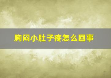 胸闷小肚子疼怎么回事