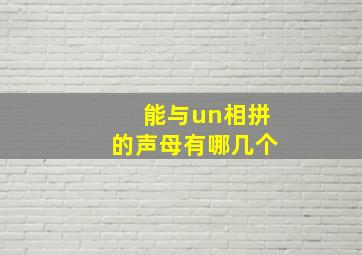 能与un相拼的声母有哪几个