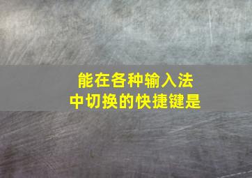 能在各种输入法中切换的快捷键是