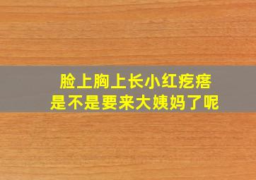 脸上胸上长小红疙瘩是不是要来大姨妈了呢