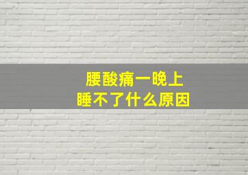 腰酸痛一晚上睡不了什么原因