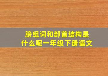 膀组词和部首结构是什么呢一年级下册语文