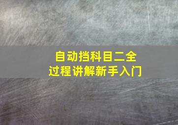 自动挡科目二全过程讲解新手入门