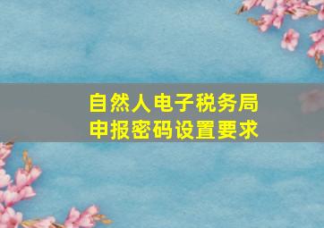 自然人电子税务局申报密码设置要求