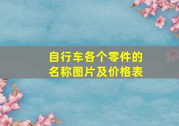 自行车各个零件的名称图片及价格表