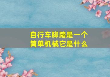 自行车脚踏是一个简单机械它是什么