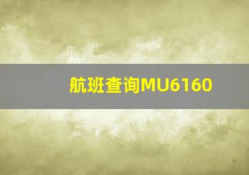 航班查询MU6160