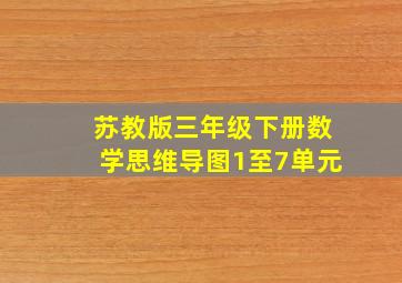 苏教版三年级下册数学思维导图1至7单元