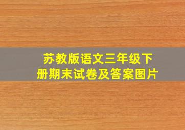 苏教版语文三年级下册期末试卷及答案图片