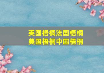 英国梧桐法国梧桐美国梧桐中国梧桐