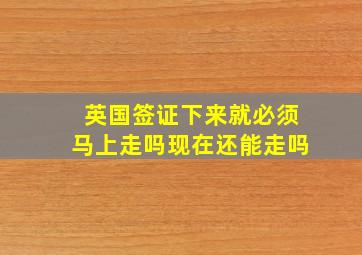 英国签证下来就必须马上走吗现在还能走吗