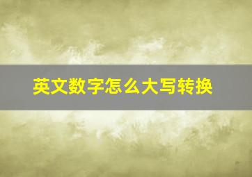 英文数字怎么大写转换