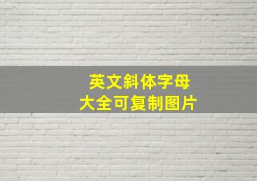 英文斜体字母大全可复制图片