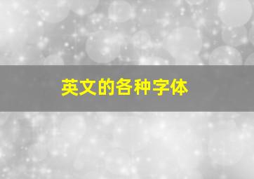 英文的各种字体