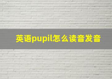 英语pupil怎么读音发音