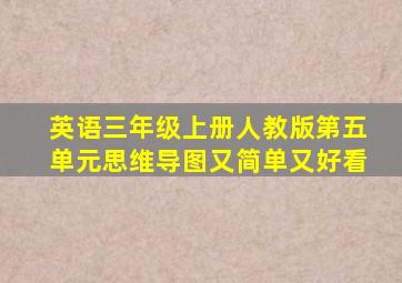 英语三年级上册人教版第五单元思维导图又简单又好看