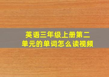 英语三年级上册第二单元的单词怎么读视频