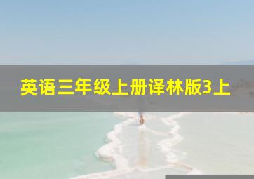 英语三年级上册译林版3上