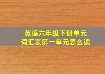 英语六年级下册单元词汇表第一单元怎么读