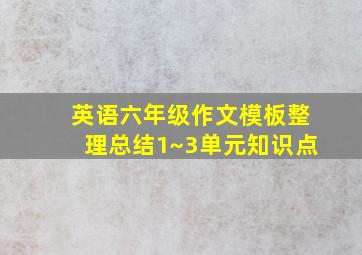 英语六年级作文模板整理总结1~3单元知识点