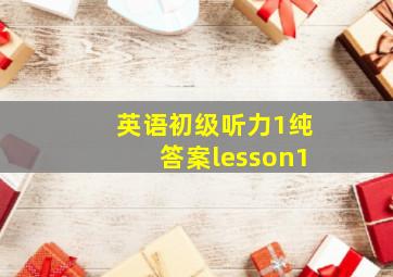 英语初级听力1纯答案lesson1