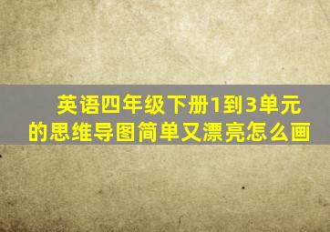 英语四年级下册1到3单元的思维导图简单又漂亮怎么画