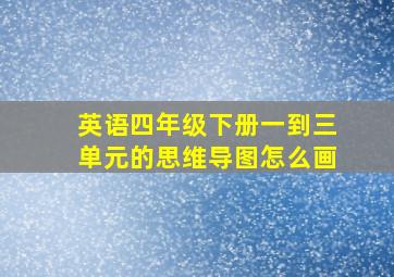 英语四年级下册一到三单元的思维导图怎么画