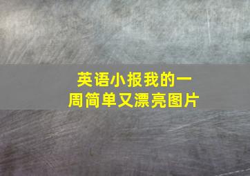 英语小报我的一周简单又漂亮图片