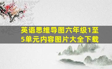 英语思维导图六年级1至5单元内容图片大全下载