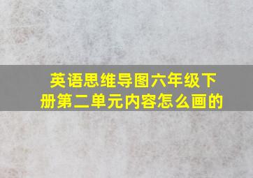 英语思维导图六年级下册第二单元内容怎么画的