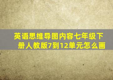 英语思维导图内容七年级下册人教版7到12单元怎么画