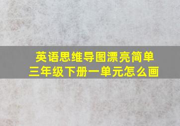 英语思维导图漂亮简单三年级下册一单元怎么画