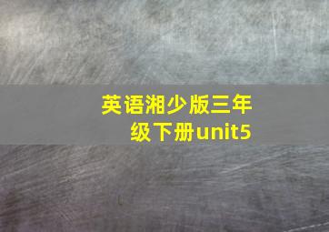 英语湘少版三年级下册unit5