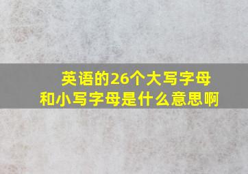 英语的26个大写字母和小写字母是什么意思啊