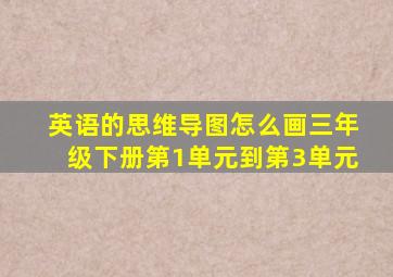 英语的思维导图怎么画三年级下册第1单元到第3单元