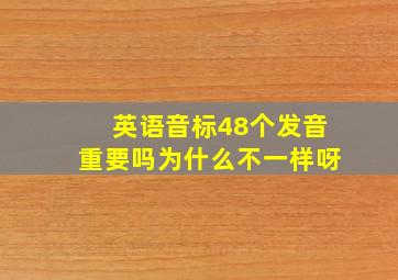 英语音标48个发音重要吗为什么不一样呀