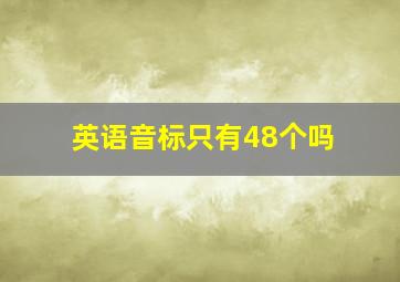 英语音标只有48个吗